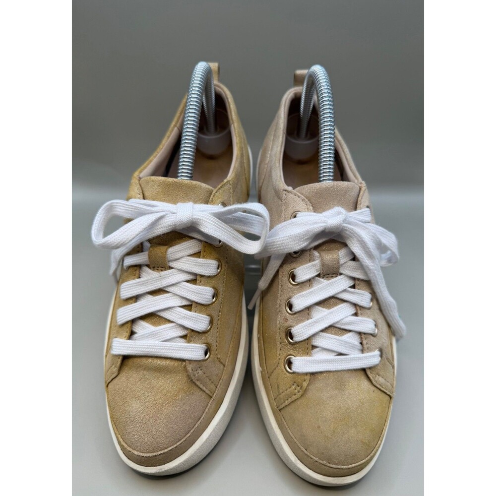 Vionic Winny Womens Gold Metallic Leather Arch Support Lace Up Sneakers Size 7.5 - Picture 2 of 7
